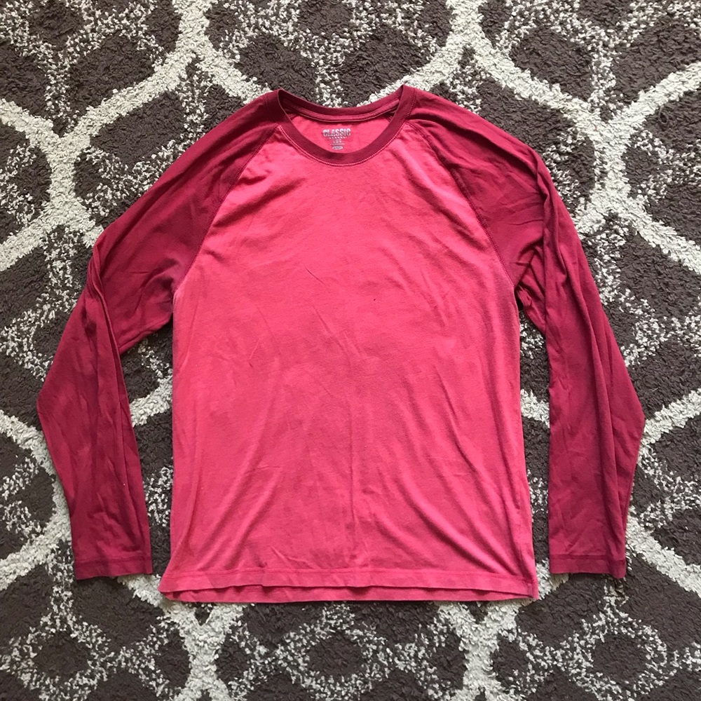 Old Navy Classic Red Long Sleeve Tee Shirt L